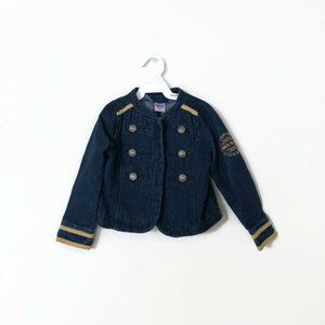 Denim jacket with gold embellishments